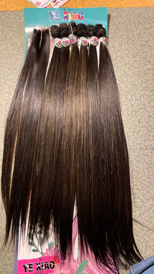 6 boules de tissage plus closure Tissage lisse taille 30 pouces ! 320 grame