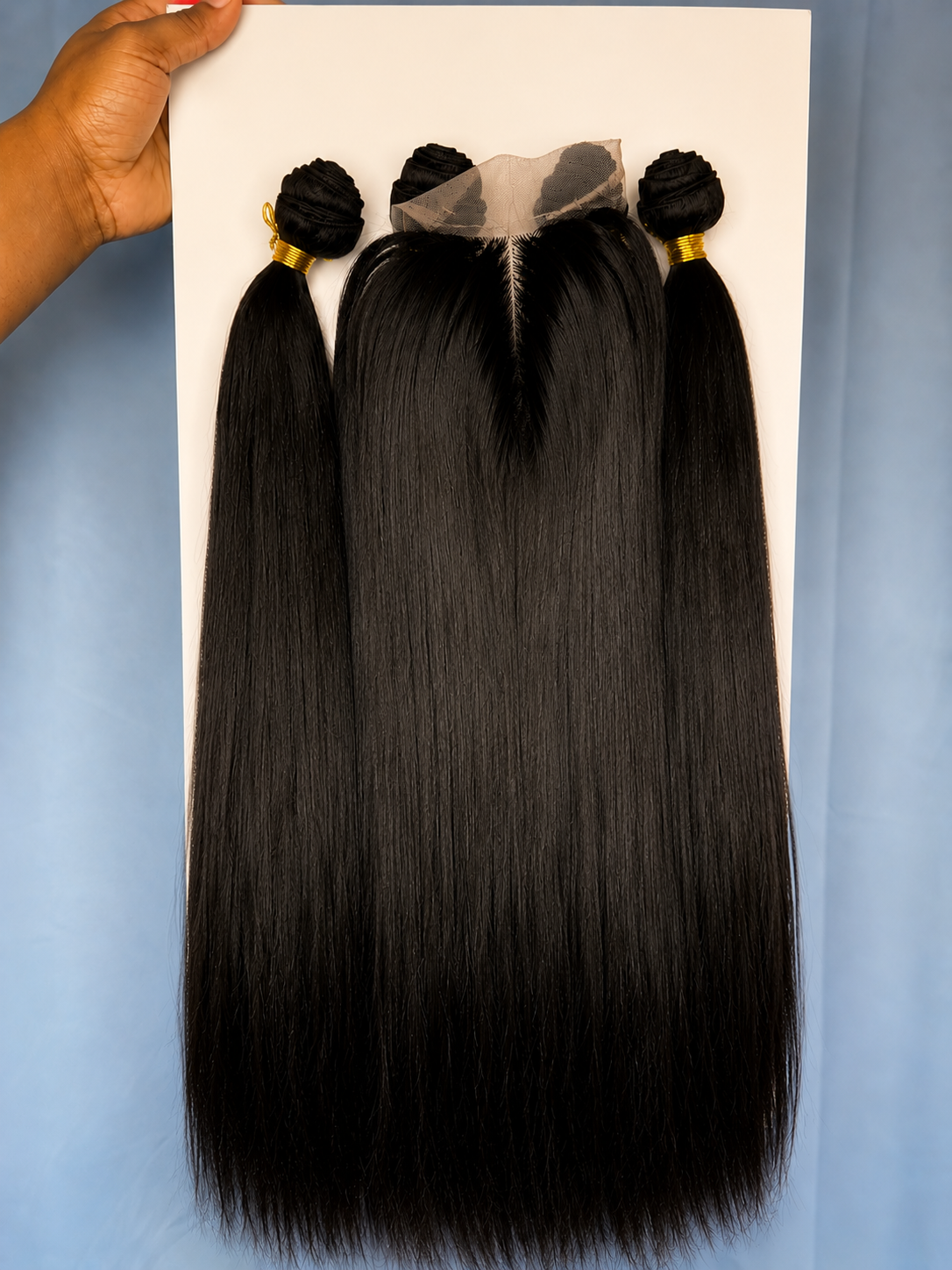 4 boules de tissage 28 pouces lisses plus une closure